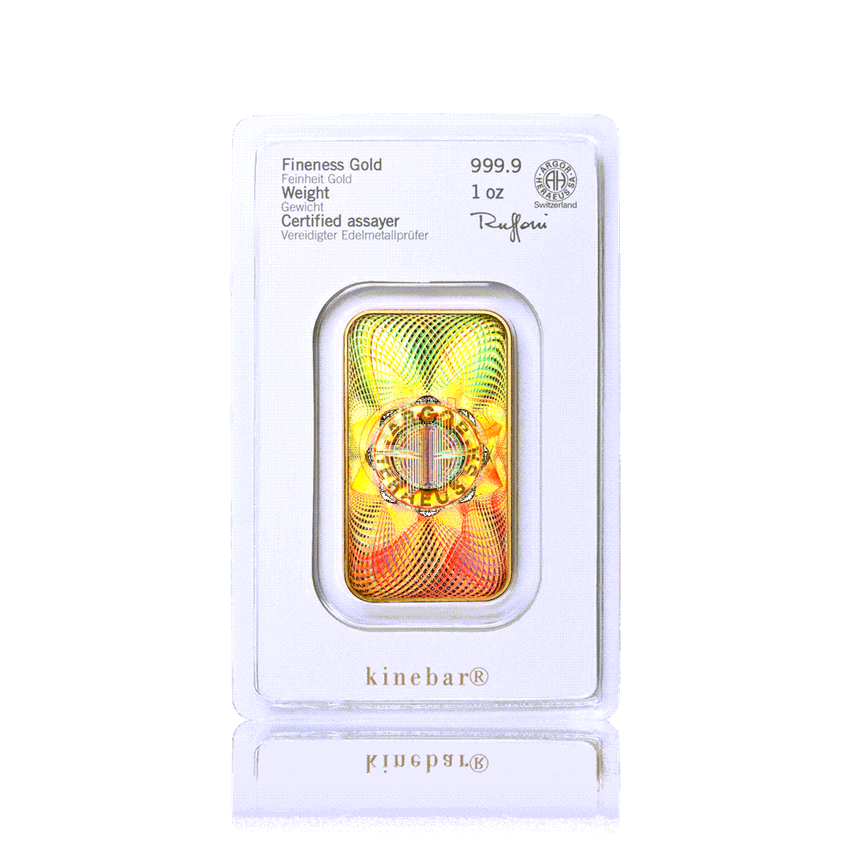1 Unze Heraeus Kinebar Goldbarren 1 Unze Heraeus Kinebar Goldbarren