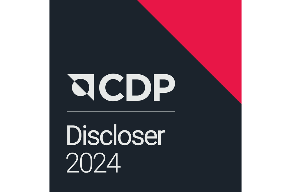 CDP Discloser 2024 Logo auf dunklem Hintergrund CDP Discloser 2024 Logo auf dunklem Hintergrund