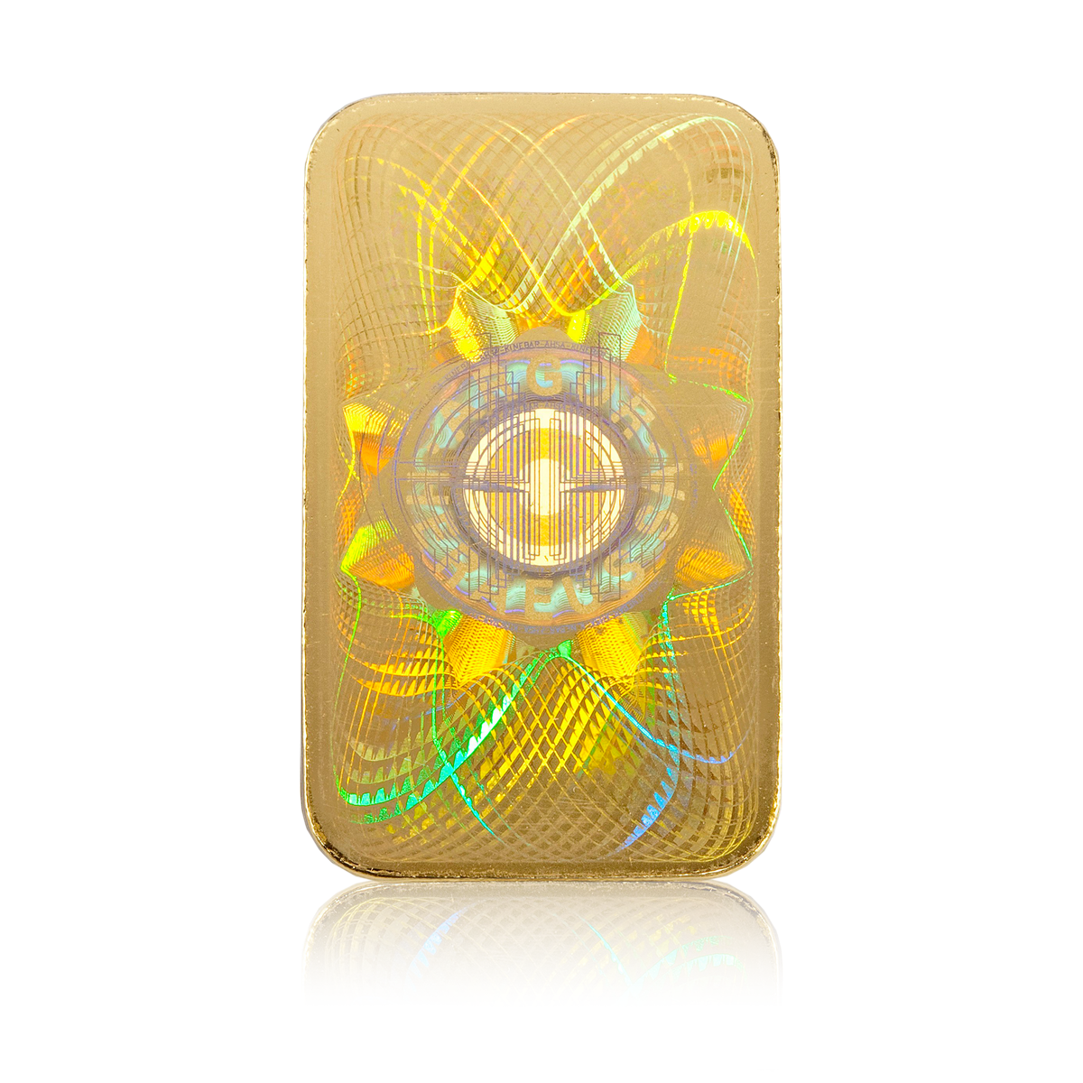 1 Unze geprägter Heraeus Kinebar Goldbarren Rückseite 1 Unze geprägter Heraeus Kinebar Goldbarren Rückseite